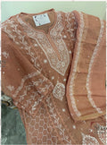 Semi- stitched mul chanderi Kurta Dupatta set