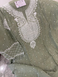Semi-Stitched Mul Chanderi Kurta Dupatta set