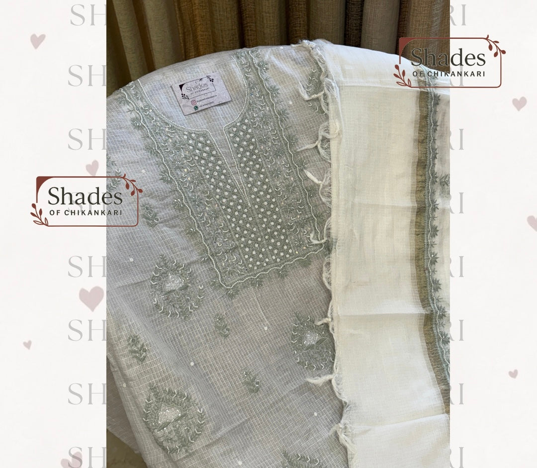 Pure Kota Unstitched kurta dupatta set