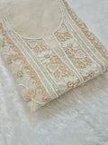 Pure Organza unstitched Pearl Work Kurta Dupatta Set